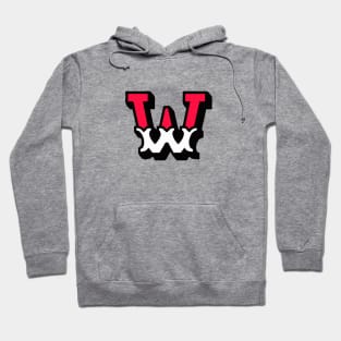 Monogram W - Alphabet Scrapbooking Red/White Circus Style Hoodie